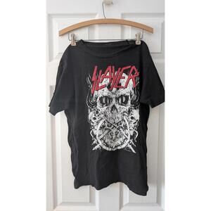 Slayer Skull Graphic T-Shirt Black Size Medium Official Licensed Metal Band Tee